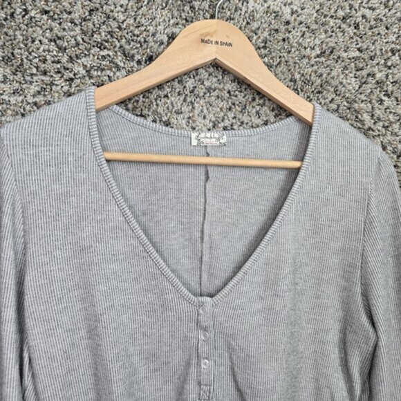Intimately Free People Top Womens Large Gray Keep It Basic Layering Crop - Picture 4 of 7